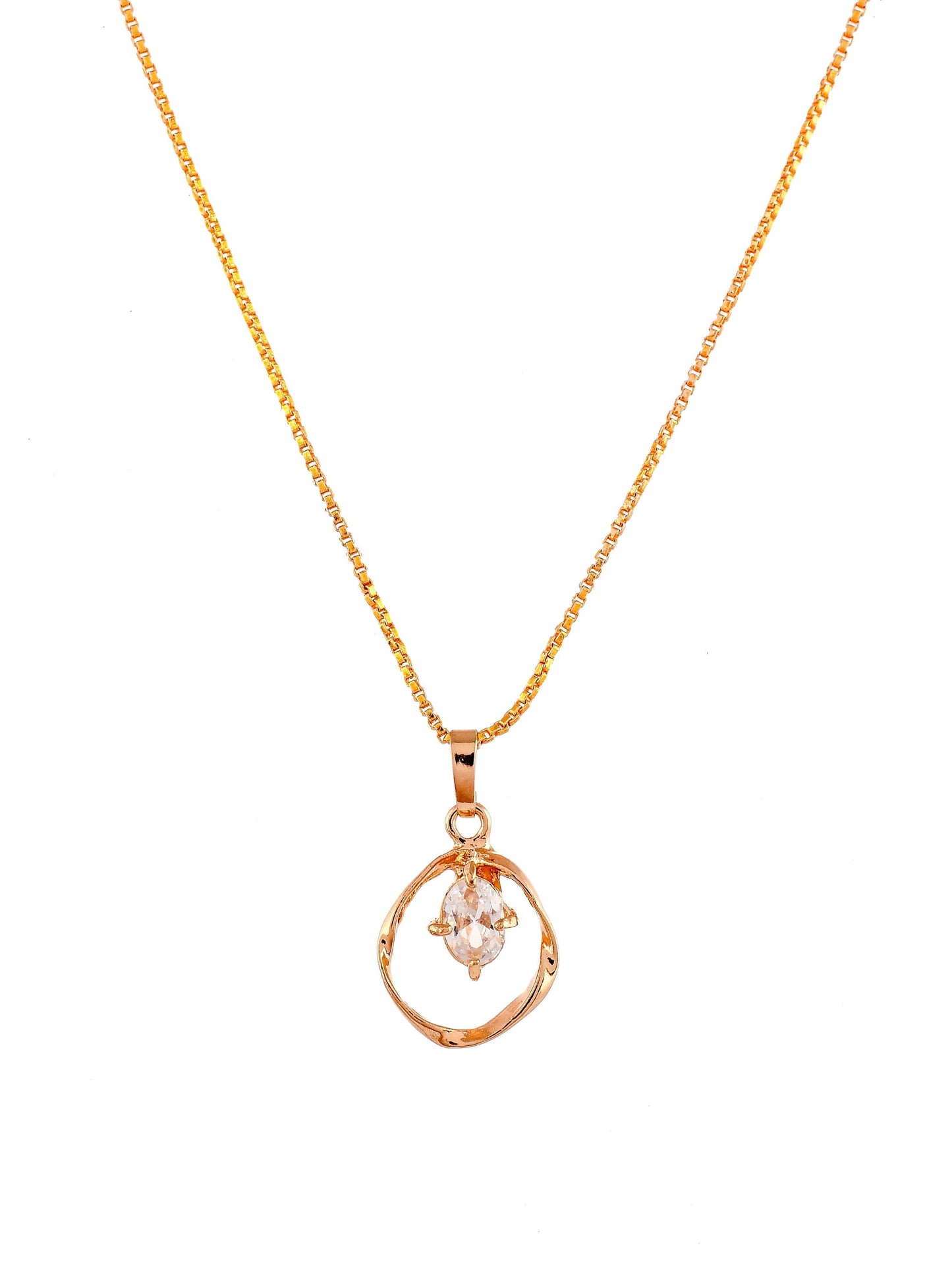 Gold Plated AD Stone Studded Pendant Jewellery Set