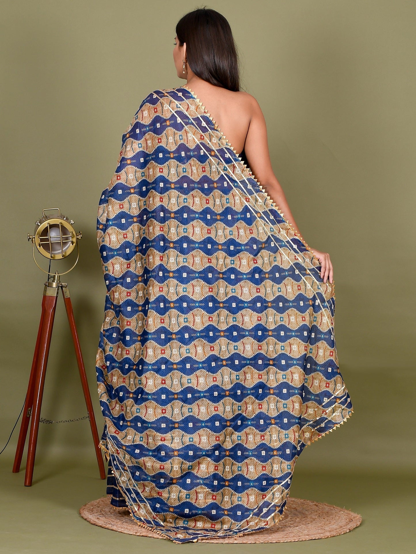 Kota Doriya Supernet Bandhani Handcrafted Ready to Wear Lehenga with unstiched blouse