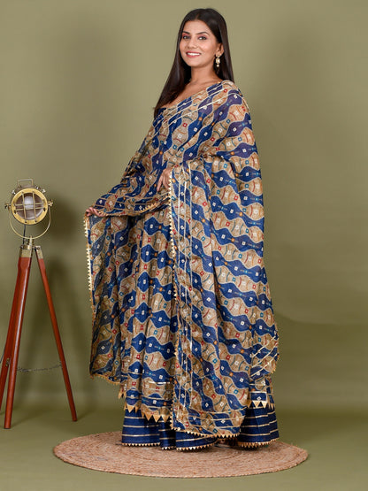 Kota Doriya Supernet Bandhani Handcrafted Ready to Wear Lehenga with unstiched blouse