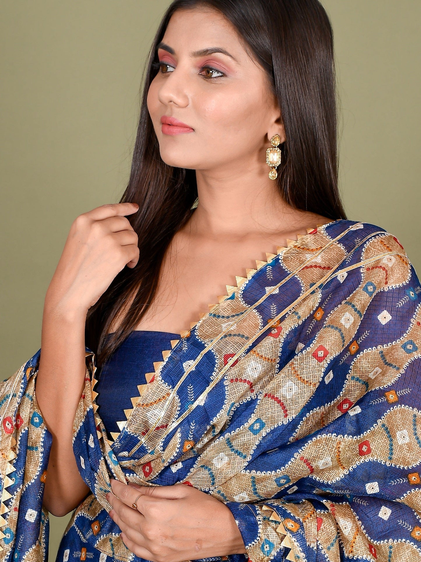 Kota Doriya Supernet Bandhani Handcrafted Ready to Wear Lehenga with unstiched blouse