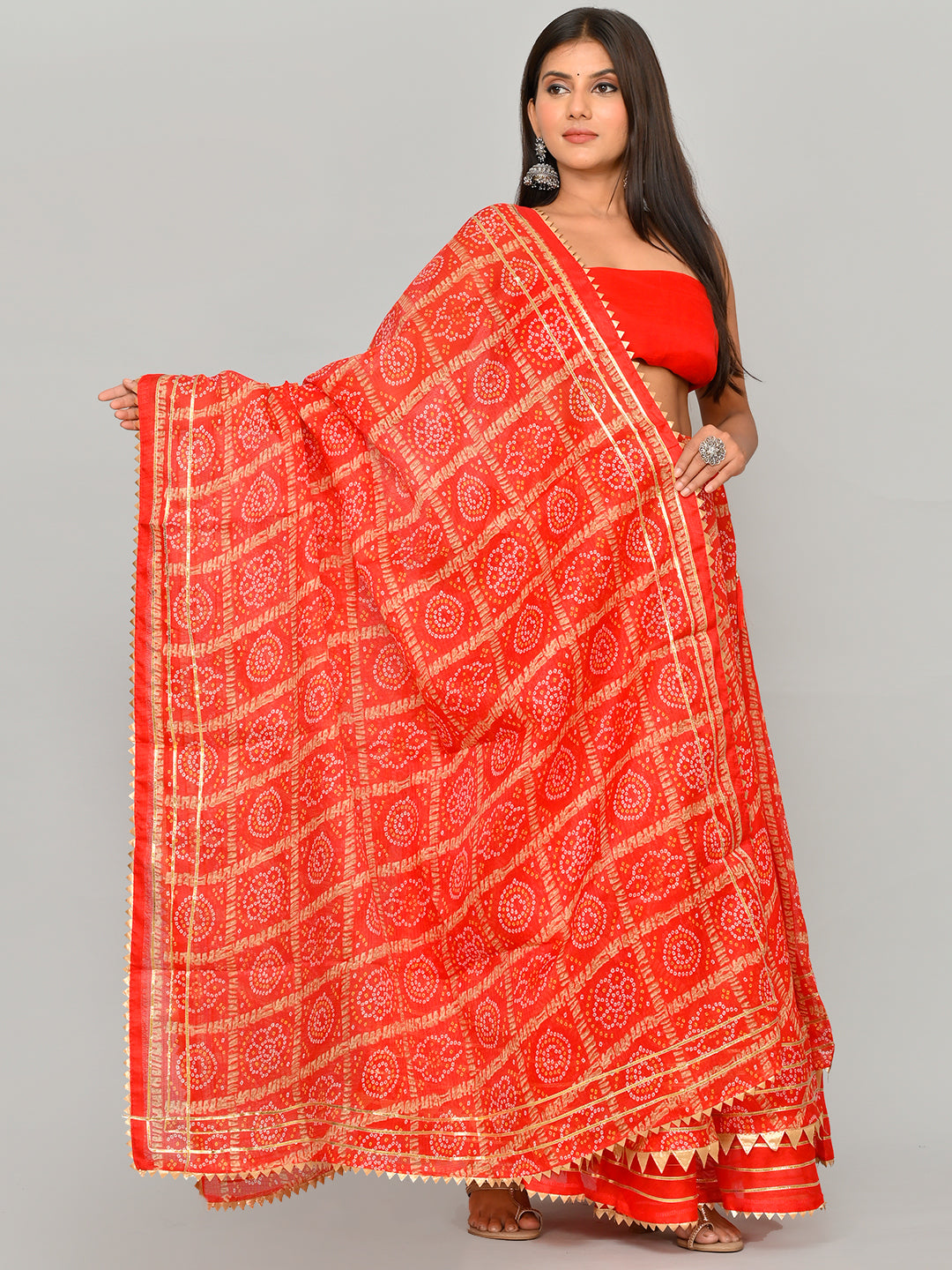 Kota Doriya Bandhej Ready to Wear Lehenga With Unstiched Blouse