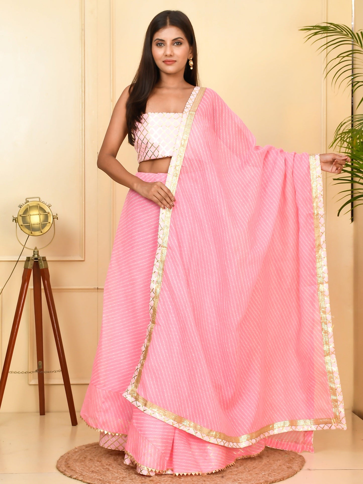 Glimmering Kota Doriya Ready to Wear Lehenga With Unstiched Blouse