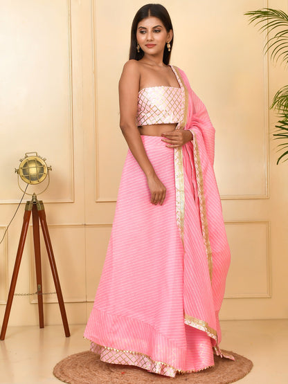 Glimmering Kota Doriya Ready to Wear Lehenga With Unstiched Blouse