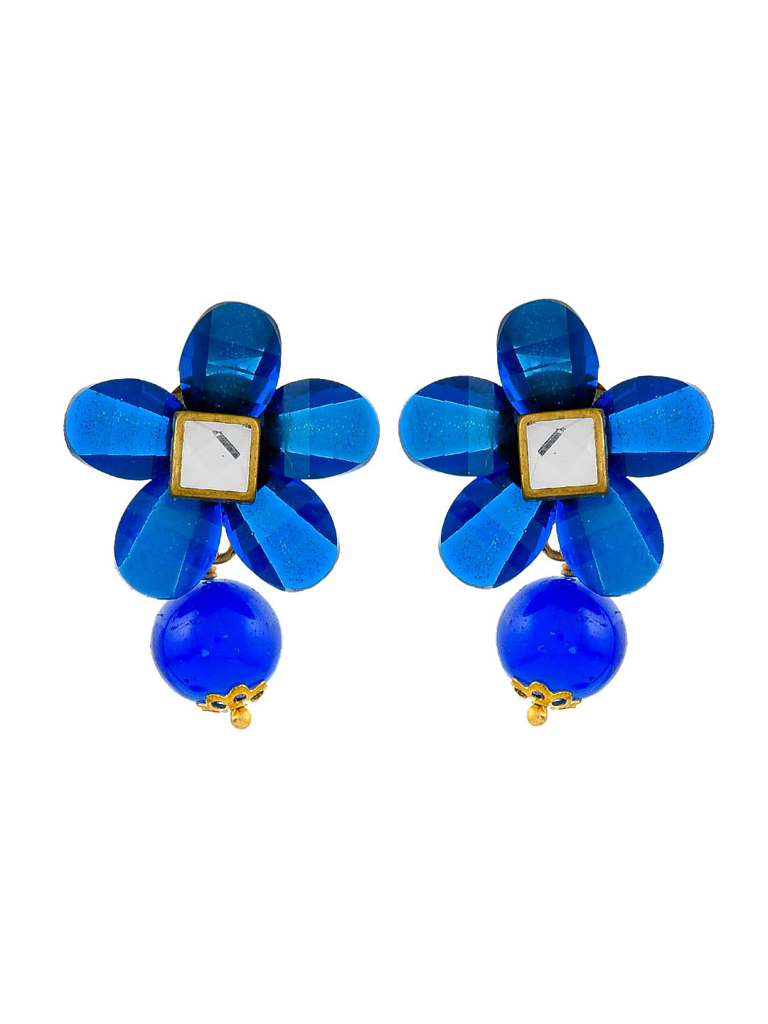 Blue Beads Pendant Set With Earrings