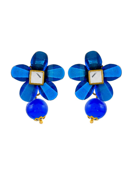 Blue Beads Pendant Set With Earrings