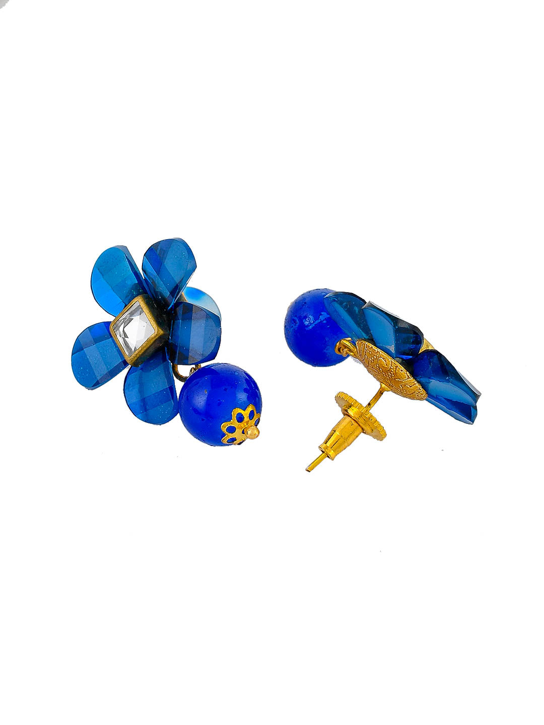 Blue Beads Pendant Set With Earrings