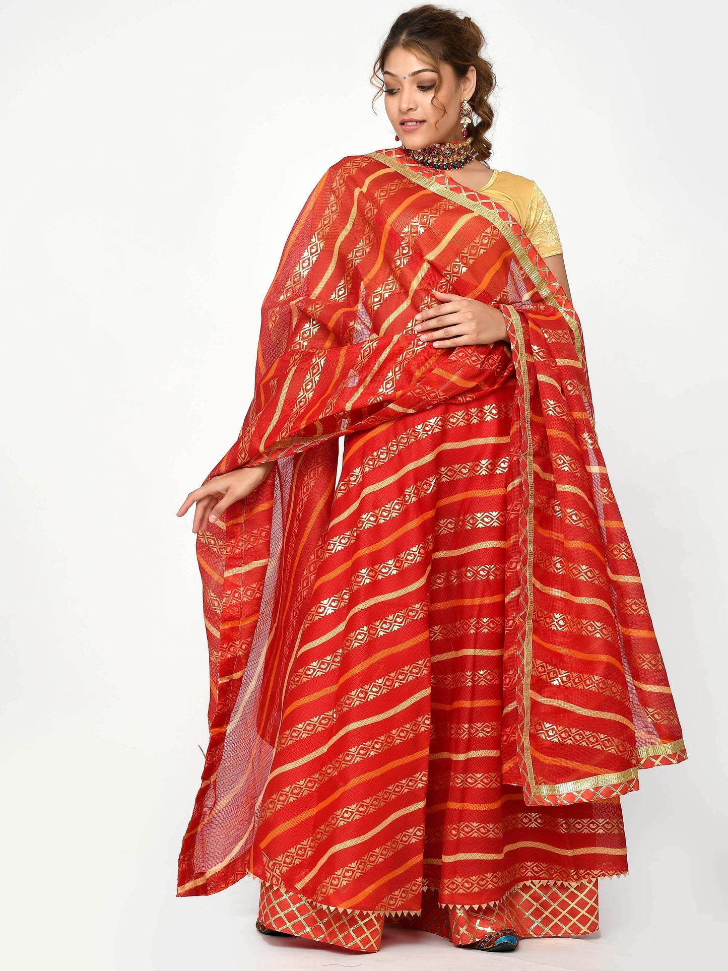 Shaila Kota Doriya Lehanga with Dupatta and unstitched Blouse