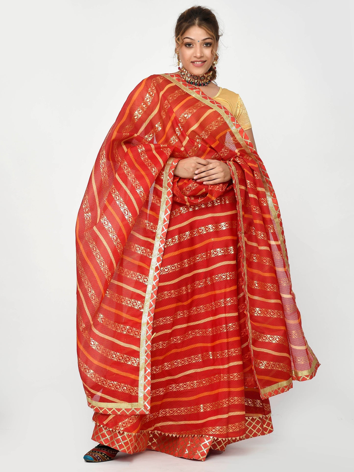 Shaila Kota Doriya Lehanga with Dupatta and unstitched Blouse
