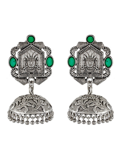 Green Stone Antique Traditional Jhumka Earrings Online
