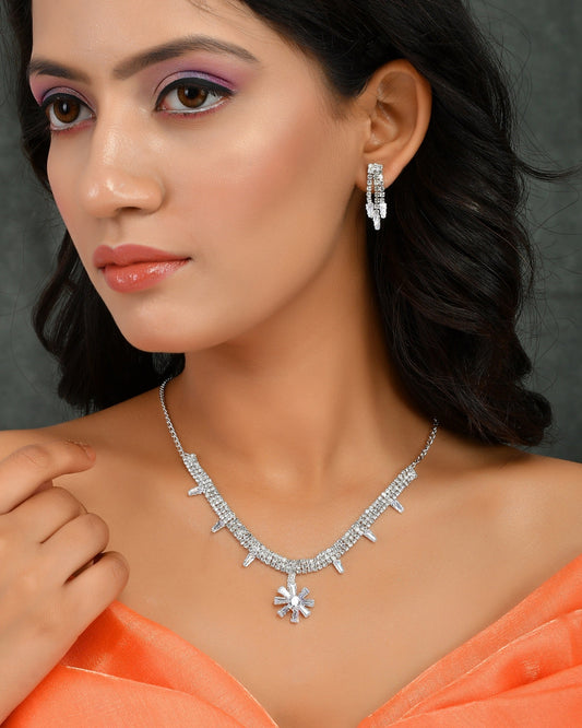 Cubic Zirconia Jewellery Set For Women