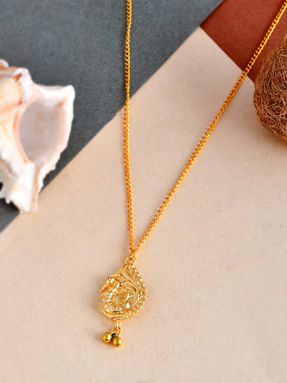Handcrafted Gold Plated Pendant Chain For Women