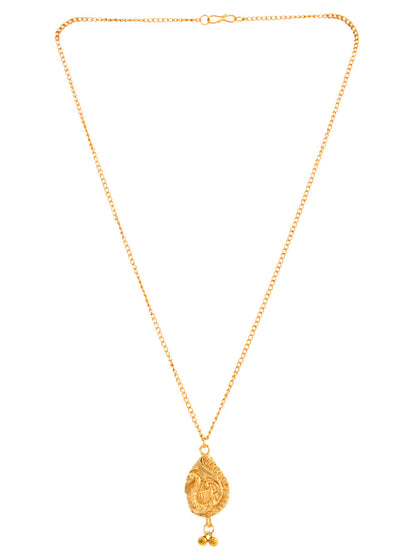 Handcrafted Gold Plated Pendant Chain For Women