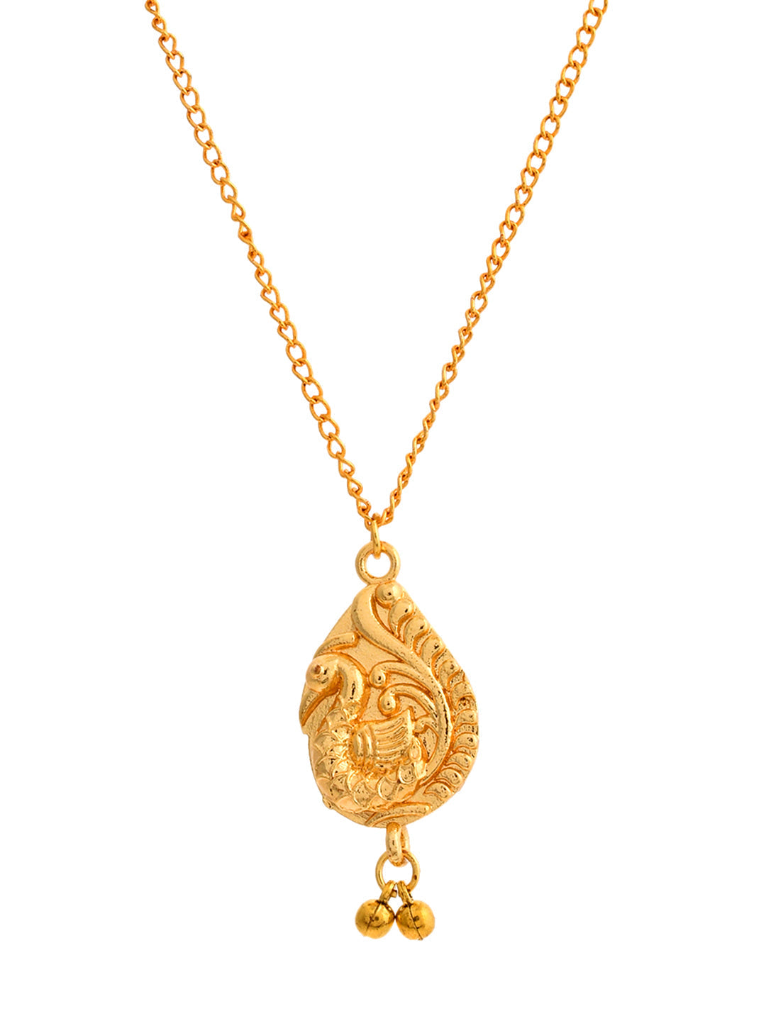 Handcrafted Gold Plated Pendant Chain For Women