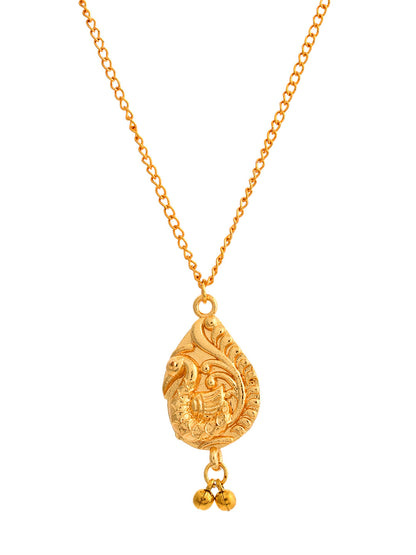 Handcrafted Gold Plated Pendant Chain For Women